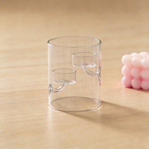 Portavelas Cilíndrico de Vidrio Borosilicato Estilo Europeo, Lámpara de Aceite a Prueba de Viento, Decoración Creativa <span class=keywords><strong>para</strong></span> el Hogar, Navidad, Pascua - Product Image 4