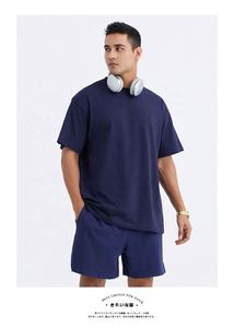 T-shirt épais pour homme, 240 GSM, 100% coton, manches courtes, coupe ample, qualité supérieure, personnalisable avec logo, ODM - Product Image 3