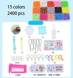 ชุดตัวต่อ 15 สี ครบชุด ของเล่นเด็ก ของขวัญวันเกิด ลูกปัดฮามะ ตัวต่อ 3 มิติ เม็ดบีดส์น้ำวิเศษ - Product Image 3