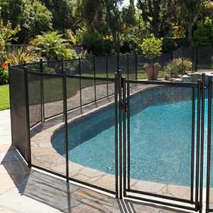 Clôture de piscine temporaire en aluminium, fine, amovible, rétractable, avec lames en maille, <span class=keywords><strong>pour</strong></span> la sécurité de la natation - Product Image 1