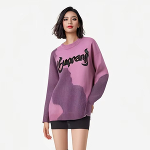 Maglione lavorato a <span class=keywords><strong>maglia</strong></span> a maniche lunghe con collo rotondo Casual da <span class=keywords><strong>donna</strong></span> - Product Image 1
