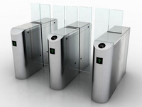 Portes coulissantes en verre pleine hauteur, tourniquets, lecteur de cartes, contrôle d'accès, acier inoxydable 304, bidirectionnel, pour utilisation en gare