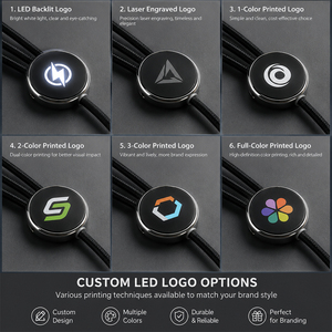<span class=keywords><strong>Chargeur</strong></span> multi-téléphone personnalisé à lumière LED, charge rapide, nylon universel, USB PD 3, <span class=keywords><strong>5</strong></span> en 1, câble avec logo lumineux pour cadeaux promotionnels - Product Image 4