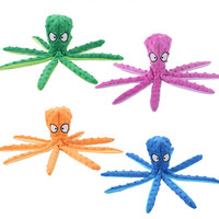 Peluche Interactive écologique pour animaux de compagnie en vrac, jouets de styliste pour chien, jouet pour chat résistant, polaire douce, pieuvre, jouet à mâcher pour animaux de compagnie