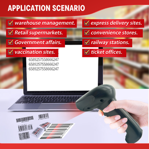 Portable Wireless <strong>Barcode</strong> <strong>Scanner</strong>, High-Performance <strong>Handheld</strong> 1D 2D CMOS Auto Scan with USB - Product Image 4