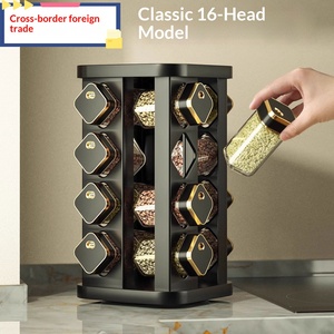 <span class=keywords><strong>Étagère</strong></span> de rangement multifonctionnelle rotative en verre de haute qualité, non pliable, pour <span class=keywords><strong>épices</strong></span> et assaisonnements, organisation de la cuisine - Product Image 2