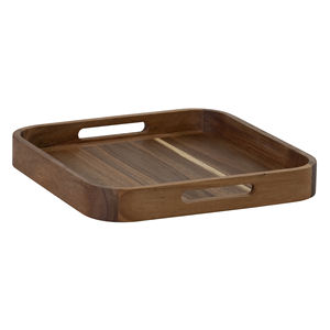 Plateau en bois d'acacia 2.0, grand carré avec poignées, 30x30 H 4CM - Product Image 1