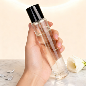 Botella de Perfume de vidrio <span class=keywords><strong>delgado</strong></span> <span class=keywords><strong>Delgado</strong></span> 30ml 50ml 100mL <span class=keywords><strong>Atomizador</strong></span> de niebla fina recargable para embalaje cosmético de fragancia con tapa de madera - Product Image 6