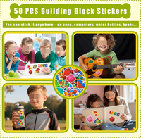 Bouwstenen Kinder Verjaardagsfeestje Speelgoedstenen Polsbandjes Sleutelhangers Label/Tattoo Stickers Speelgoed Cadeautasjes Favorieten