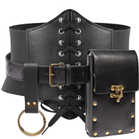 Sac banane en cuir PU style rétro gothique pour festival, imperméable, idéal pour Halloween, cosplay, Viking, LARP, TV et cinéma