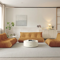 Gelbes Nordisches Modulares Sofa-Set mit Weichem Komfort und Samtbezug, Vakuumkomprimiert für Wohnzimmer-Sitzgelegenheiten