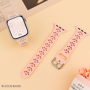 CAOWTAN Cat's Paw Bracelet de <span class=keywords><strong>montre</strong></span> en silicone pour IWatch Series 7 Se 6 5 4 Bracelet en caoutchouc silicone pour Apple Watch Band 41mm 38 45mm - Product Image 6