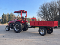Tracteur agricole 4x4 à transmission par engrenages 40HP 50HP 70HP 90HP avec remorque basculante hydraulique, pompe robuste et boîte de vitesses, tracteur agricole à roues