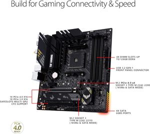 Carte mère de jeu A-SUS TUF Gaming B550M-PLUS (WI-FI) B550 Socket AM4 128 Go DDR4, nouvelle et originale, en vente - Product Image 5