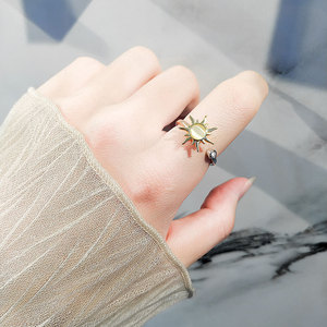 Wholesale Adjustable Anxiety Relief <b>Ring</b> Minimalist Stackable Copper Gold Plated Rotating <b>Sunflower</b> Jewelry For Women - Product Image 3