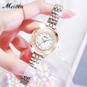 Montres pour femmes en strass de luxe, montres pour femmes à bracelet en acier imperméables et élégantes, vente en gros de montres-bracelets à quartz - Product Image 3