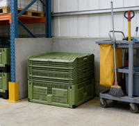 Paleta de Plástico HDPE Resistente con Entrada de 4 Vías para Logística de Cadena de Frío, Construcción Reciclable, Ideal para Almacenes Industriales