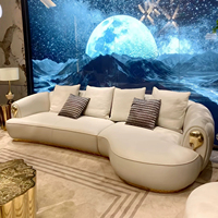 Juego de Sofás Chesterfield de Cuero Genuino Italiano de Lujo, Venta Directa de Fábrica, para Sala de Estar de Villa, Relleno de Esponja