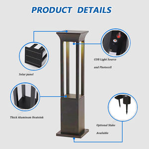 Садовый светодиодный светильник на солнечных батареях, 12В, алюминиевый, водонепроницаемый IP65, для дорожек, ландшафтного дизайна, кемпинга и улицы - Product Image 2