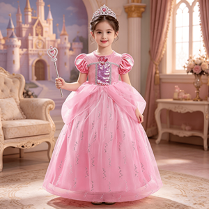Conjunto <span class=keywords><strong>de</strong></span> Disfraz <span class=keywords><strong>de</strong></span> Princesa Aurora Rosa <span class=keywords><strong>para</strong></span> <span class=keywords><strong>Niñas</strong></span>, Vestido <span class=keywords><strong>de</strong></span> Tul con Lentejuelas, Corona, Varita, Disfraz Infantil <span class=keywords><strong>para</strong></span> Fiesta <span class=keywords><strong>de</strong></span> Cumpleaños - Product Image 5