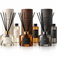 Diffuseur de parfum moderne nordique en verre ambré 500 ml, diffuseur d'huiles essentielles à longue durée de vie, parfum frais pour salon, bureau, cadeau