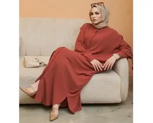 Islam bayanlar moda yarasa kollu elbiseler Dubai Abaya türkiye tarzı müslüman elbise kadınlar için