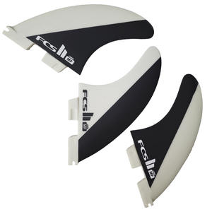 Planche de surf en fibre de verre G5 de deuxième génération pour aileron gauche, central, droit, ensemble universel de trois ailerons, noir et blanc bicolore - Product Image 1