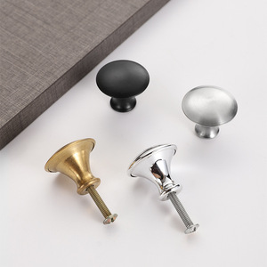 Stainless Steel Brushed Paint Mushroom Handle Round Drawer Knob Antirust Minimalist Furniture <b>Hardware</b> - Product Image 3
