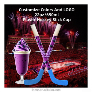 แก้วเบียร์รูปไม้ฮอกกี้พลาสติกขนาด 22 ออนซ์ - ใช้ซ้ำได้และปรับแต่งได้ พร้อมสีและโลโก้ตามสั่ง สำหรับเปิดเทอม - Product Image 2