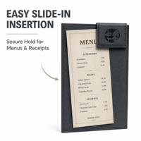 Porte-documents magnétique en cuir PU pour reçus et factures, avec clip magnétique, pour restaurants, cafés et bars, organiseur de notes pour le travail