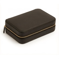 Boîte de rangement pour lunettes en cuir PU noir de luxe, 3 emplacements, organiseur de voyage portable pour lunettes, bijoux et petits objets essentiels