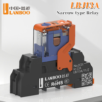 Relais électromagnétique LANBOO, type prise LED, montage sur rail DIN, contact 1NO1NC/2NO2NC, boîtier en plastique ignifuge J13A