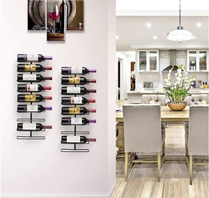 Estante moderno para vino montado en la pared de 9 botellas, toallero colgante de Metal para el hogar, oficina, dormitorio, sala de estar y baño - Product Image 1