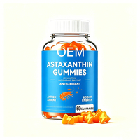 Complément alimentaire antioxydant en gommes à mâcher pour adultes, saveur orange, formule personnalisée pour femmes, gommes à mâcher à l'astaxanthine, marque privée