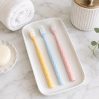 SAKURA S-199 Brosse à dents manuelle de haute qualité, poils doux, manche léger en PP, filament PBT, usage domestique