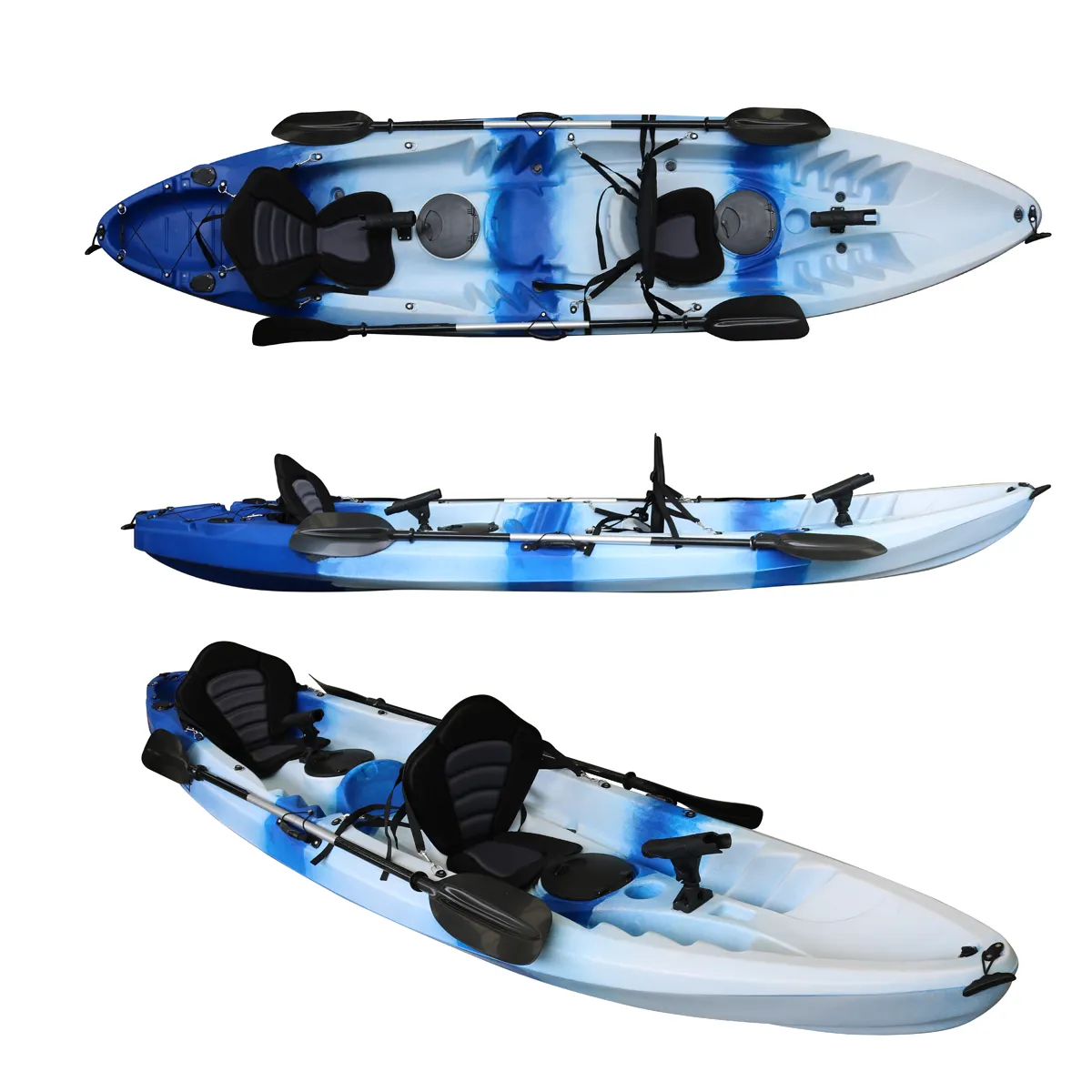 Molde de plástico para kayak familiar para 2 personas, molde de pesca para barco, mar, 2 asientos, canoa, Kayak