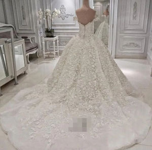 Mumuleo Off the Shoulder 3D Apliques Tallas grandes Garden Vestidos De Mariage Chapel Train Ball Gown Vestidos De Novia - Product Image 2