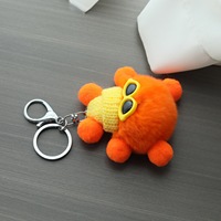 Gantungan Kunci Bola Arang Kecil Bulu Kelinci Lucu Model Eksplosif, Boneka Bola Plush Kelas Atas Kartun Terkenal di Internet, Hadiah Pesta