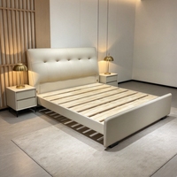 Lit double luxueux de style européen, design moderne, tailles Queen, King, Full, confortable et durable.