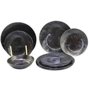 Assiette de <span class=keywords><strong>table</strong></span> ronde en mélamine noire 100 % plastique pour la vente en gros – <span class=keywords><strong>Vaisselle</strong></span> et services de <span class=keywords><strong>table</strong></span> - Product Image 1