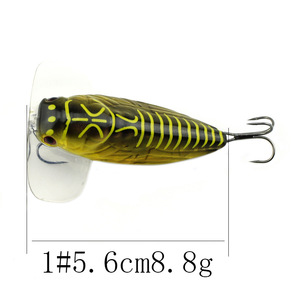 <b>Floating</b> Cicada Popper Lure Topwater Bait Three Hooks Bass <b>Fishing</b> Freshwater Saltwater Lure <b>Fishing</b> - Product Image 3