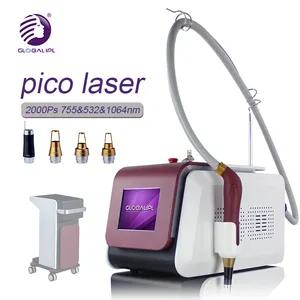Globalipl Nieuwe Ontwerp Draagbare Picosecond Laser/Yag Laser Machine / 755 Tattoo Removal Carbon Peeling