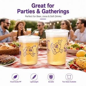 Vaso Desechable de Plástico PP para Taro Boba Tea, 90mm 24oz, Venta al por Mayor de Fábrica, Logotipo Personalizado - Product Image 4