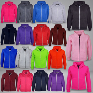Enfants Filles & Garçons Unisexe Plain Fleece Warm Hoodie Zip up Style Zipper - Product Image 3