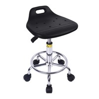 Chaise de laboratoire réglable en hauteur, antistatique, ESD, en acier inoxydable, avec roulettes, pour hôpital, école, salle blanche