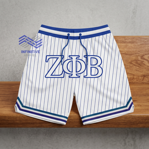 Zeta Phi Beta Custom Unisex Solid Casual <b>Mesh</b> Shorts with Sublimation Transfer Print - Product Image 3