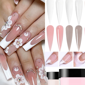 بودرة أكريليك للبيع بالجملة من يونغ نيلز 1 كجم، بودرة نباتية للغمس 3 في 1 باللون الوردي والأبيض والشفاف للأظافر - Product Image 5