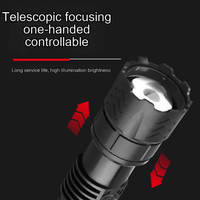 Nouvelle lampe torche LED puissante à affichage numérique amélioré, laser blanc, rechargeable, étanche, en ABS, double ouverture télescopique, IP65 1000+