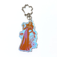 Porte-clés en acrylique époxy personnalisés Kuien avec paillettes, breloques en acrylique holographiques arc-en-ciel pour cadeaux