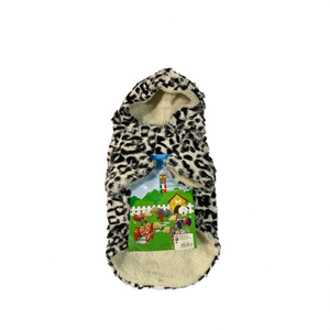 MNJ Dog Clothes Leopard Print Fleece Hooded Pet Coat For Small Dogs 1 PCS - Product Image 1